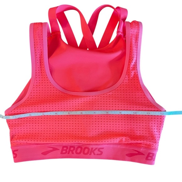 Brooks Neon Orange Perforated Sports Bra Estimated Size Small - Picture 3 of 4